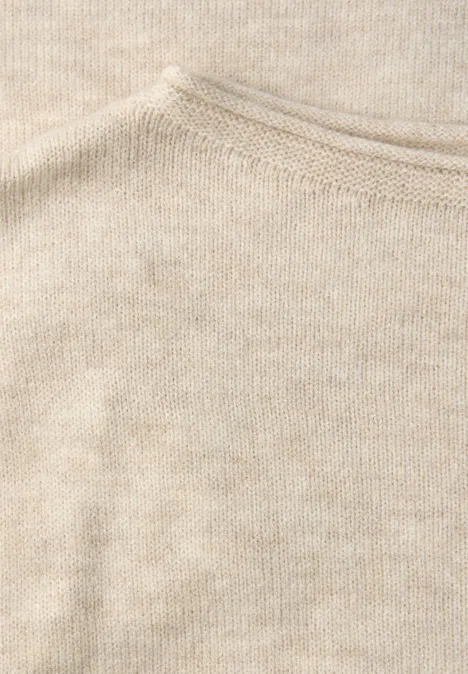 Pullover mit gerolltem Saum tusk cream mel.