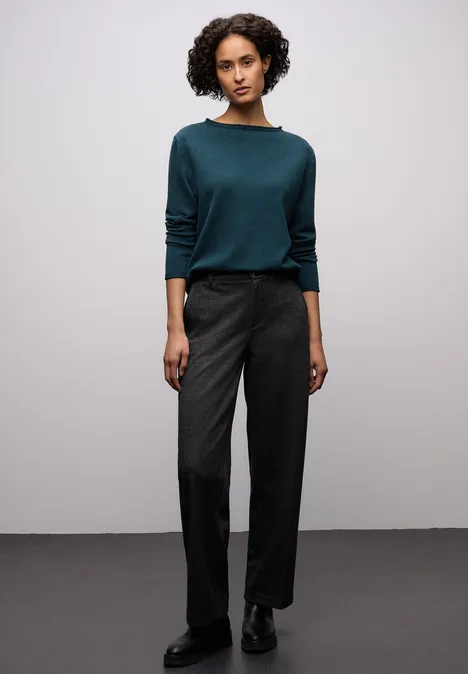 Pullover mit gerolltem Saum tide blue Pullover mit gerolltem Saum tide blue