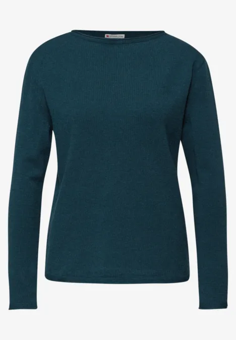 Pullover mit gerolltem Saum tide blue Pullover mit gerolltem Saum tide blue