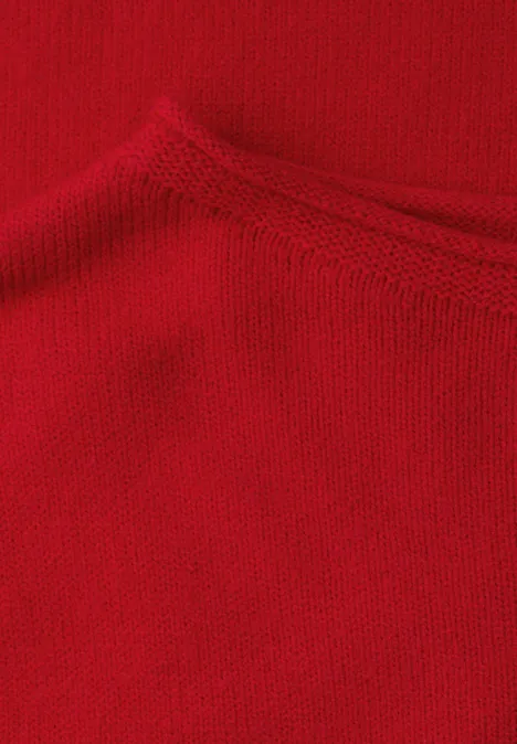 Pullover mit gerolltem Saum racing red