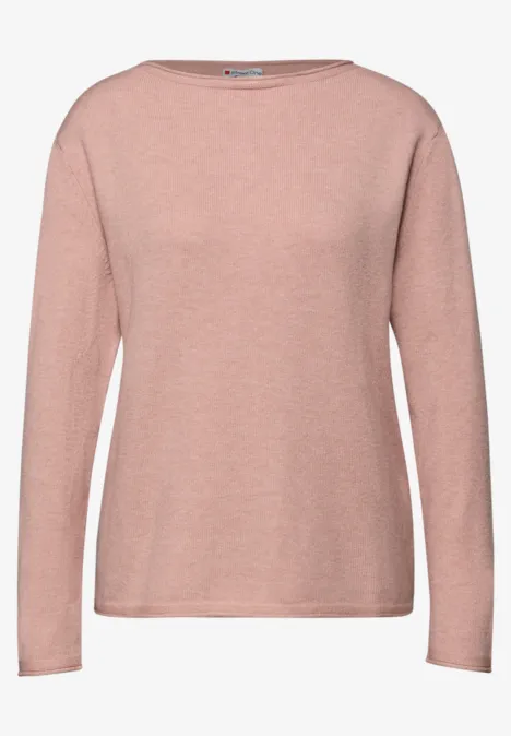 Pullover mit gerolltem Saum faded rose mel.