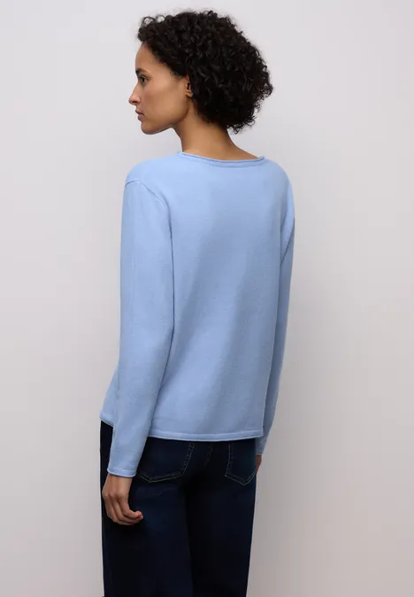Pullover mit gerolltem Saum frosted blue mel. Pullover mit gerolltem Saum frosted blue mel.