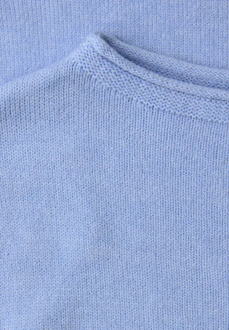 Pullover mit gerolltem Saum frosted blue mel. Pullover mit gerolltem Saum frosted blue mel.