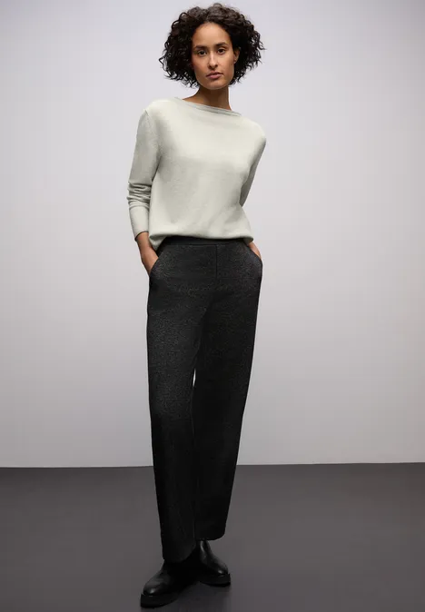 Pullover mit gerolltem Saum pelican grey mel. Pullover mit gerolltem Saum pelican grey mel.