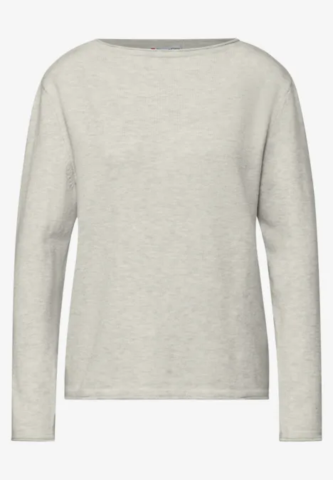 Pullover mit gerolltem Saum pelican grey mel. Pullover mit gerolltem Saum pelican grey mel.