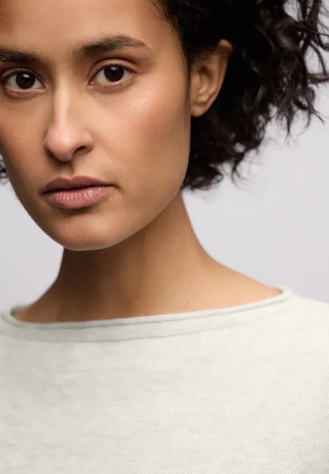 Pullover mit gerolltem Saum pelican grey mel. Pullover mit gerolltem Saum pelican grey mel.