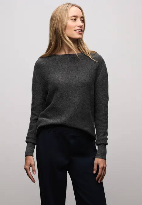 Sweter z długim rękawem gravel grey mel.