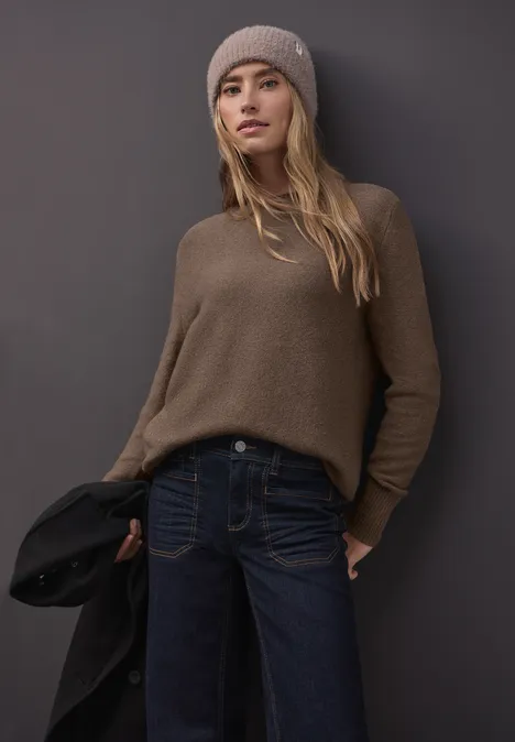 Langarmpullover silk brown mel. Langarmpullover silk brown mel.