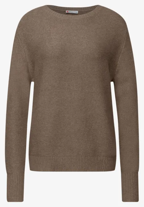 Langarmpullover silk brown mel. Langarmpullover silk brown mel.