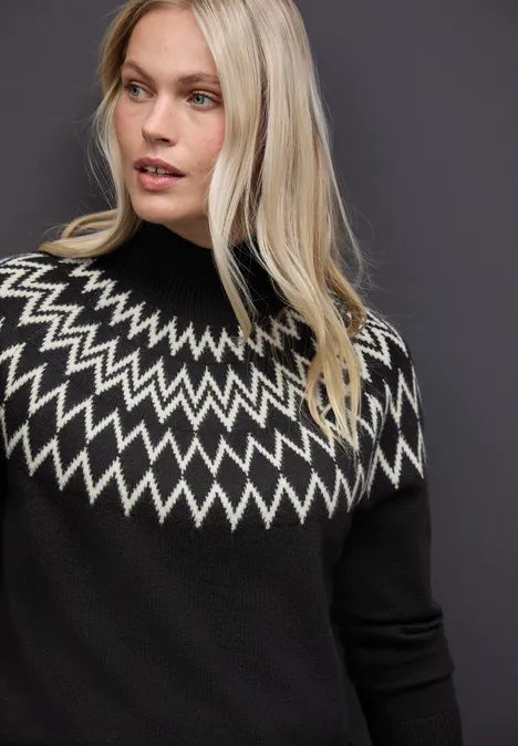 Trui met Noorse look Black
