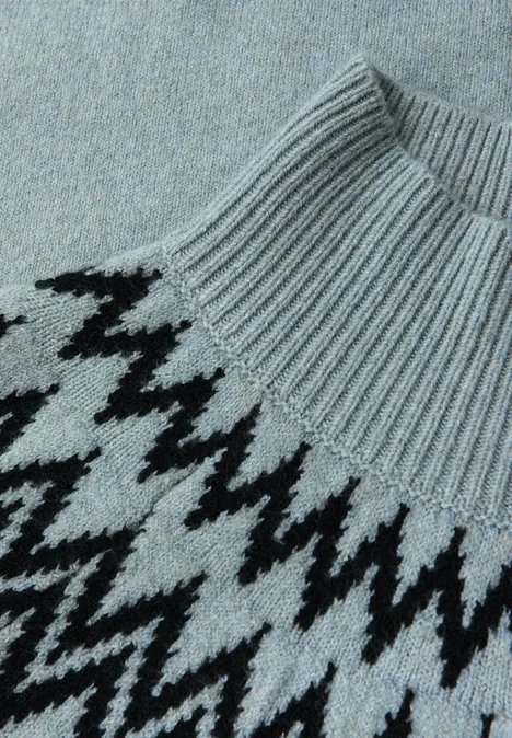 Pullover im Norweger-Look nile blue mel.