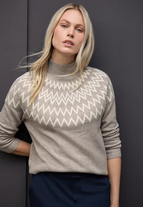 Pullover im Norweger-Look sandstone mocha mel.