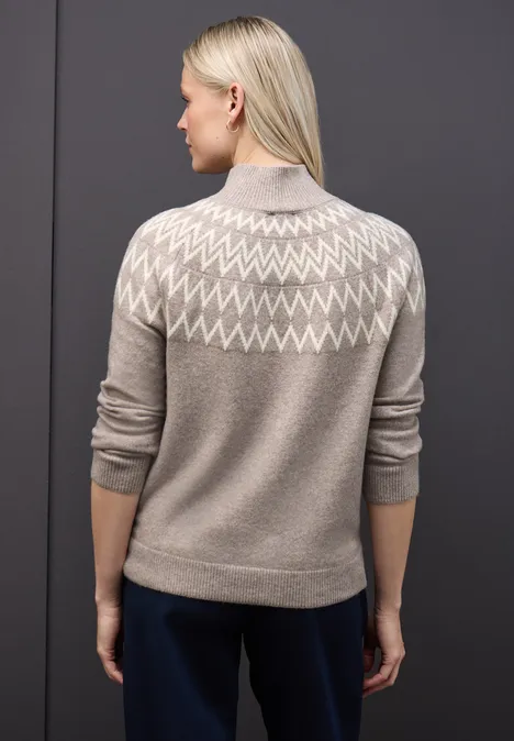 Pullover im Norweger-Look sandstone mocha mel.
