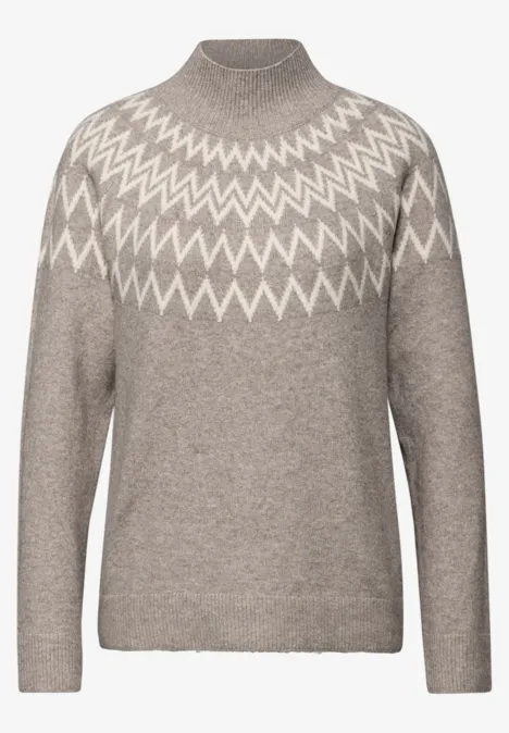 Pullover im Norweger-Look sandstone mocha mel.