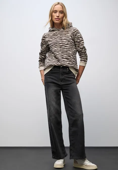 Gemusterter Hoodie deep roast brown