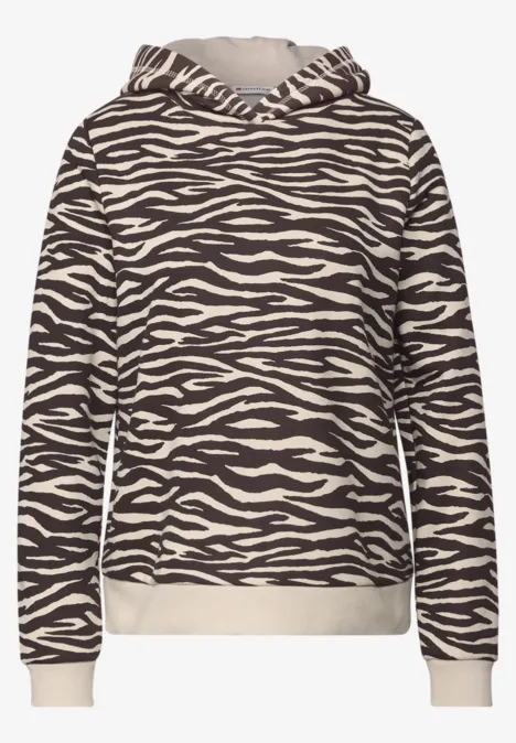 Sweat à capuche à motifs deep roast brown