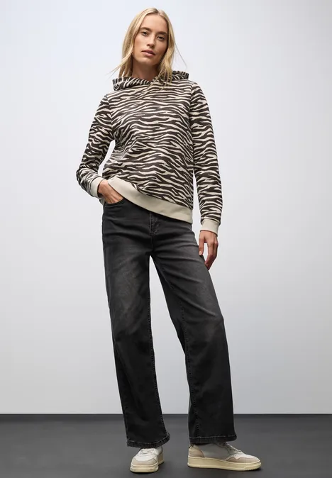 Gemusterter Hoodie deep roast brown