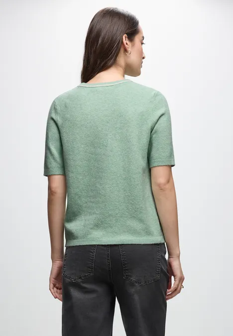 Kurzarm Pullover serene green mel.
