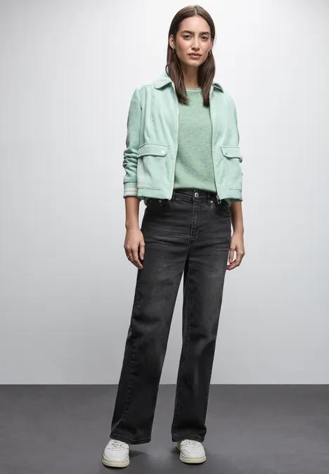 Kurzarm Pullover serene green mel.