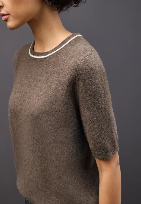 Kurzarm Pullover dark nomad brown mel.