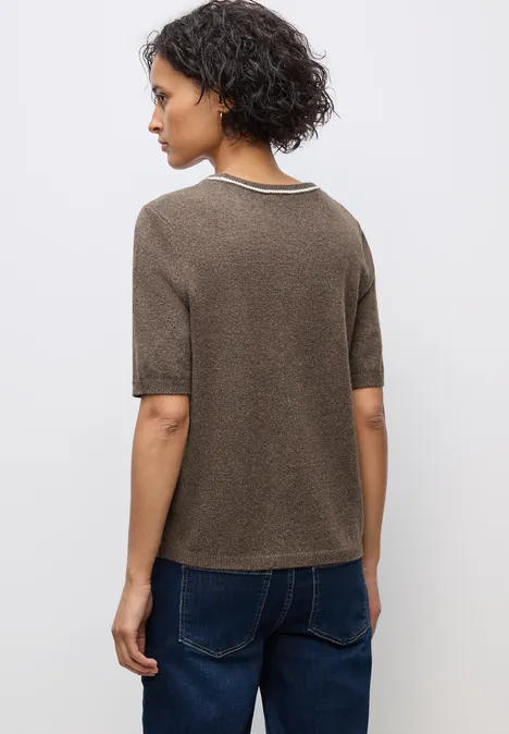 Kurzarm Pullover dark nomad brown mel.