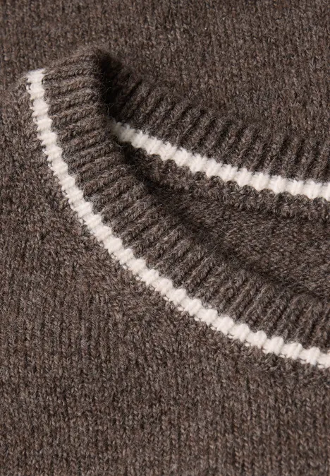Kurzarm Pullover dark nomad brown mel.