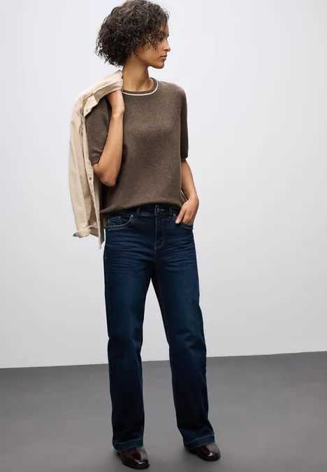 Kurzarm Pullover dark nomad brown mel.