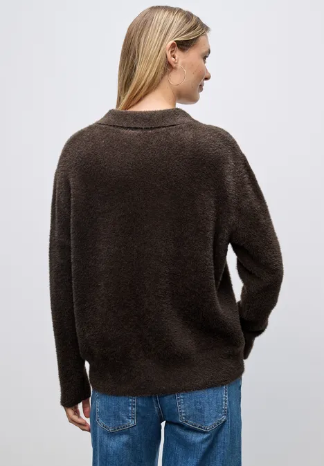 Federgarn Pullover deep roast brown