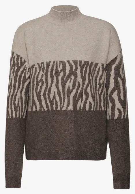 Sweat met jacquard in kleurblok null