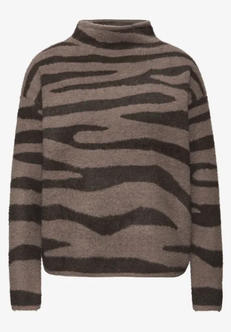 Kuscheliger Jacquard Sweater silk brown