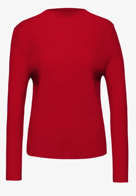 Pullover in Rippstruktur racing red