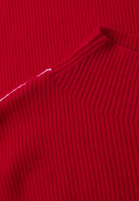 Pullover in Rippstruktur racing red