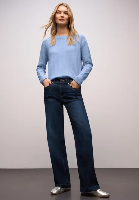 Trui met structuur frosted blue mel.