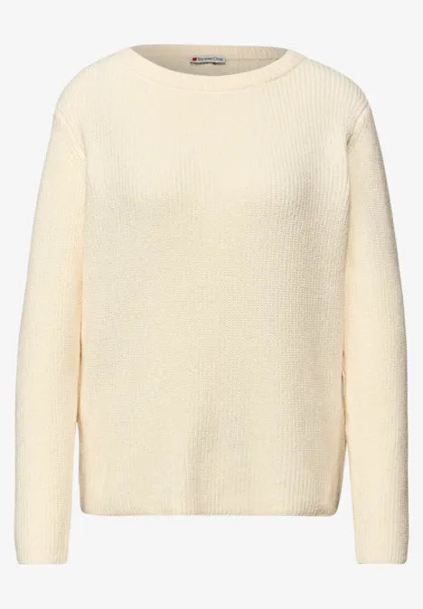 Chenille trui soft beige