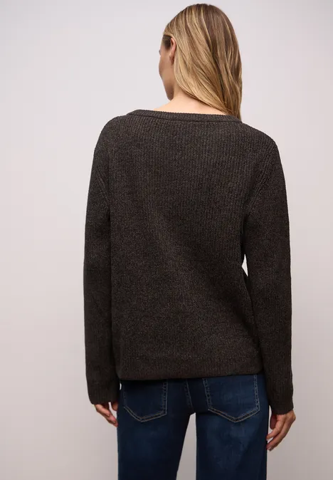 Chenille Pullover darkest brown