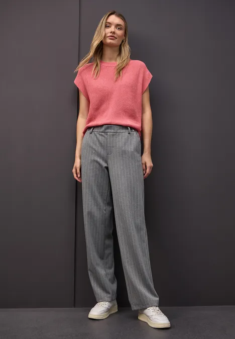 Pull chenille sans manches striking coral