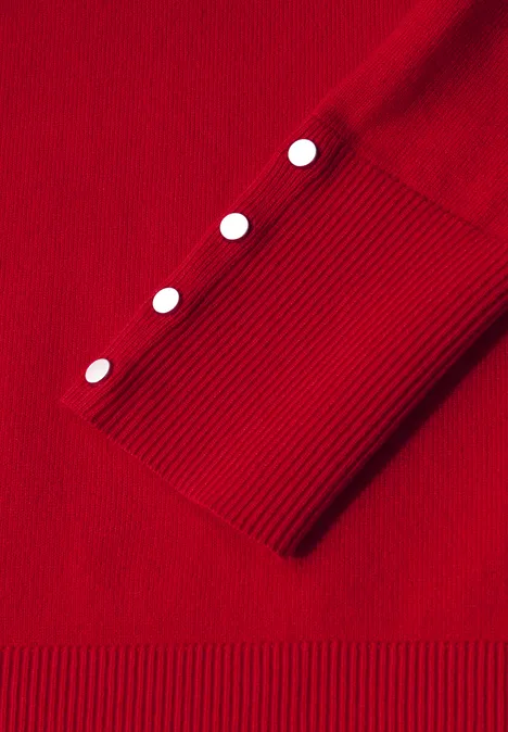 Pullover mit Knopfdetail racing red