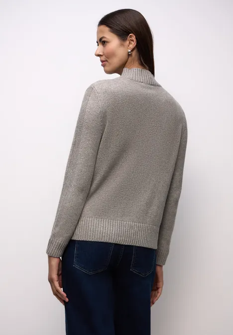 Trui met tape details muted mocha mel.