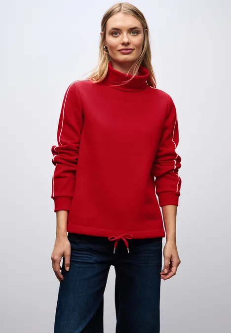 Sweatshirt mit Stehkragen racing red