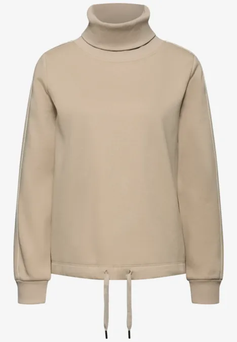 Sweatshirt mit Stehkragen sanded beige