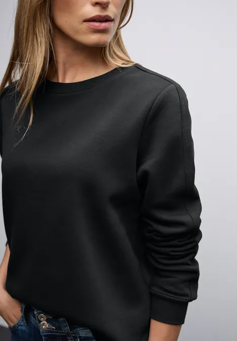 Sweater met geribd detail Black