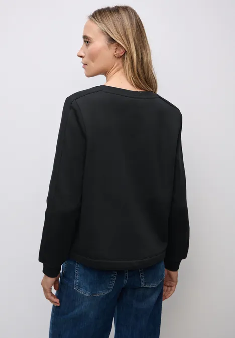 Sweater met geribd detail Black