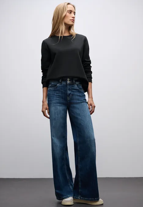 Sweater met geribd detail Black