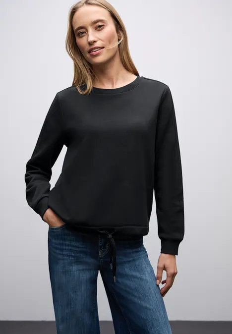 Sweater met geribd detail Black