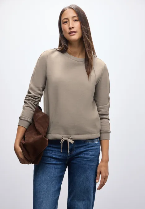 Sweatshirt mit Rippdetail mocha dream Sweatshirt mit Rippdetail mocha dream