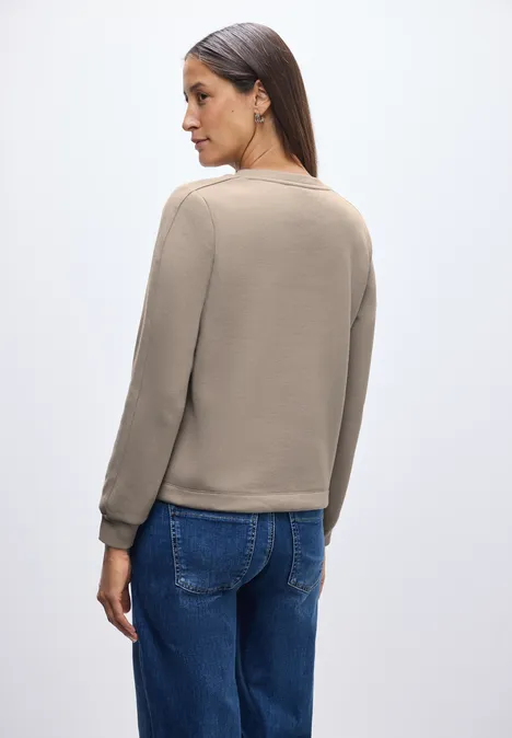Sweatshirt mit Rippdetail mocha dream Sweatshirt mit Rippdetail mocha dream
