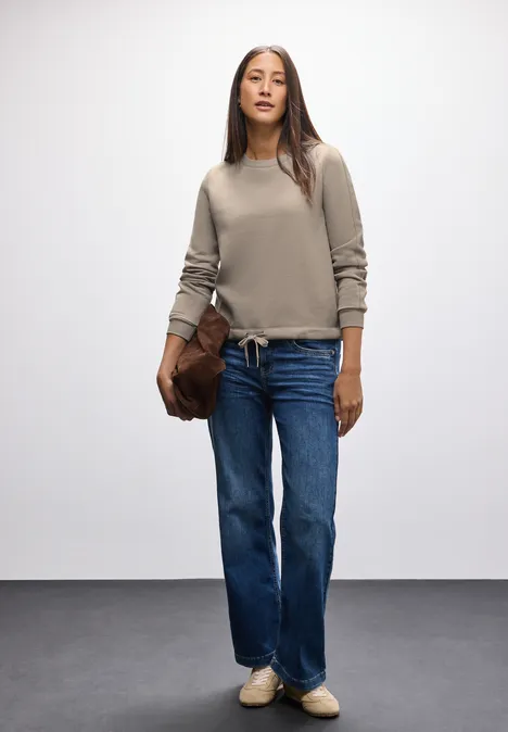 Sweatshirt mit Rippdetail mocha dream Sweatshirt mit Rippdetail mocha dream