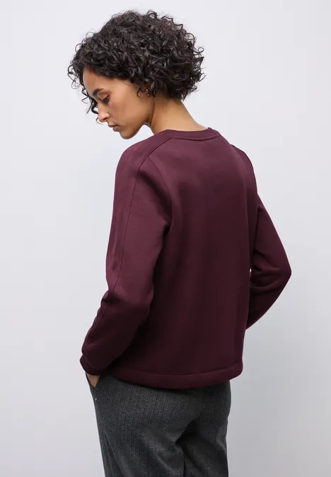 Sweatshirt mit Rippdetail noble red Sweatshirt mit Rippdetail noble red