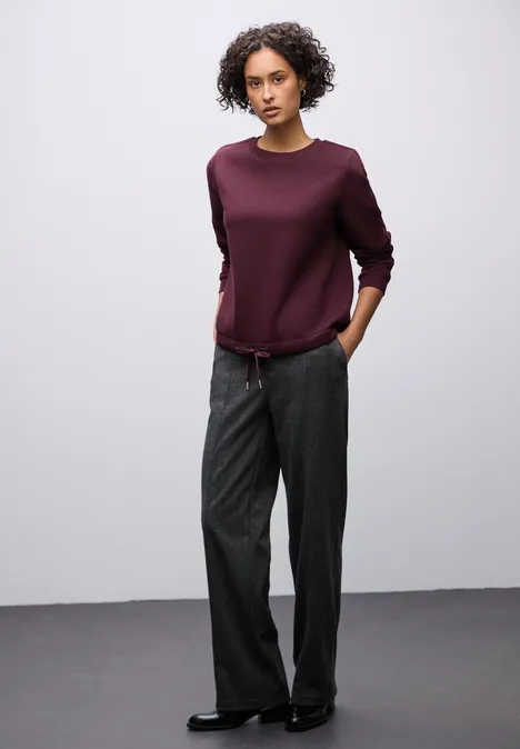 Sweatshirt mit Rippdetail noble red Sweatshirt mit Rippdetail noble red