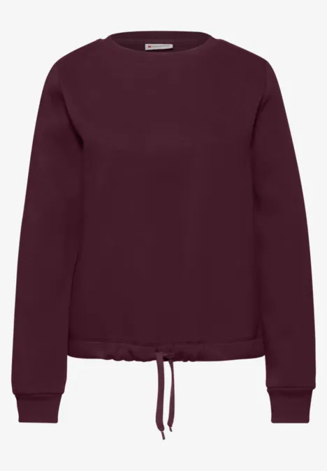 Sweatshirt mit Rippdetail noble red Sweatshirt mit Rippdetail noble red